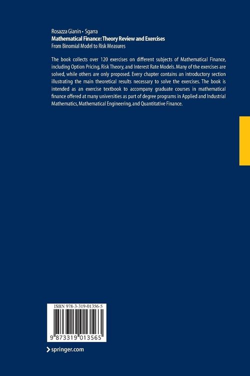 Produktbild: Mathematical Finance: Theory Review and Exercises