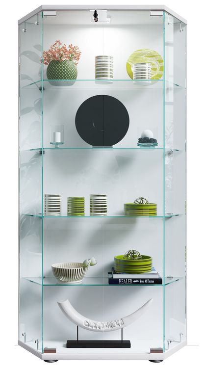 Produktbild: Holz Glas Stand Vitrine Sammelvitrine Cenila L