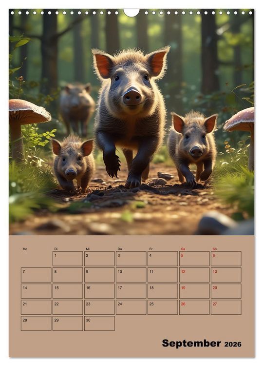 Produktbild: Tierkinder im Zauberwald (Wandkalender 2026 DIN A3 hoch), CALVENDO Monatskalender