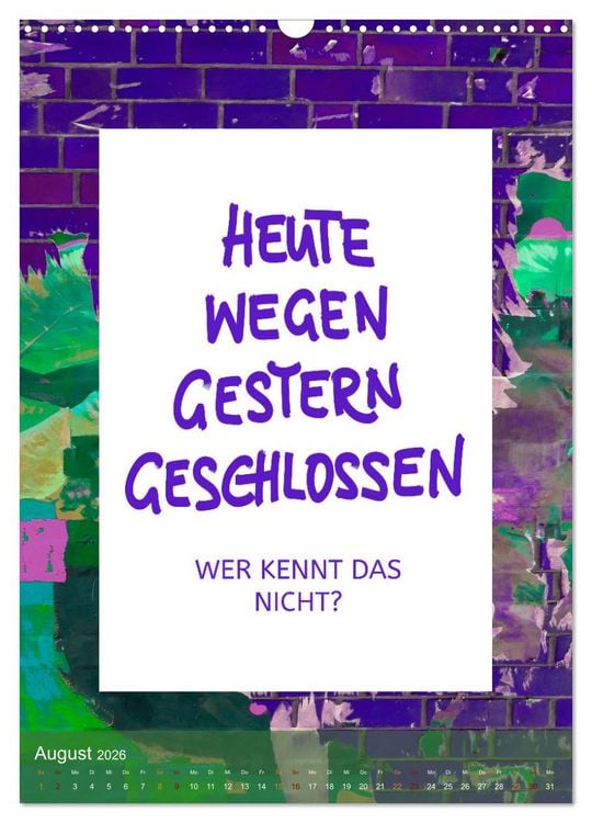 Produktbild: Lach du nur! - Flotte Spr&uuml;che schnell erkl&auml;rt (Wandkalender 2026 DIN A3 hoch), CALVENDO Monatskalender