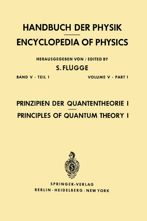 Produktbild: Prinzipien der Quantentheorie I / Principles of Quantum Theory I