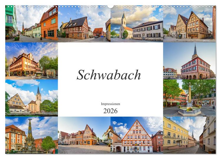 Produktbild: Schwabach Impressionen (Wandkalender 2026 DIN A2 quer), CALVENDO Monatskalender