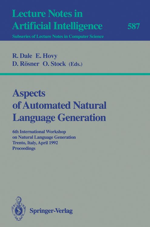 Produktbild: Aspects of Automated Natural Language Generation
