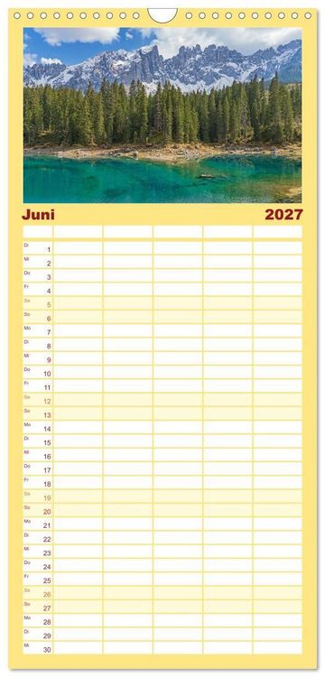 Produktbild: Familienplaner 2027 - S&uuml;dtirol - Von Meran bis zum Pragser Wildsee mit 5 Spalten (Wandkalender, 21 x 45 cm) CALVENDO