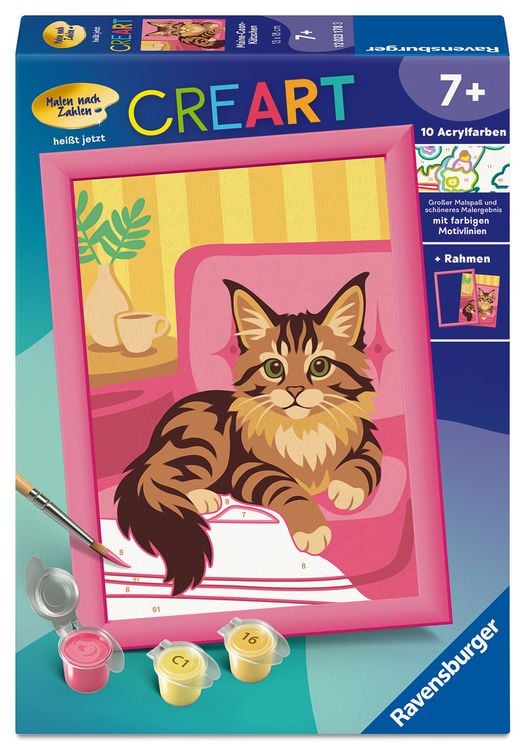 Produktbild: CreArt, Malen nach Zahlen Kinder - Maine-Coon-K&auml;tzchen