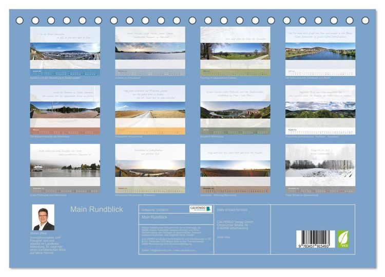 Produktbild: Main Rundblick (Tischkalender 2026 DIN A5 quer), CALVENDO Monatskalender