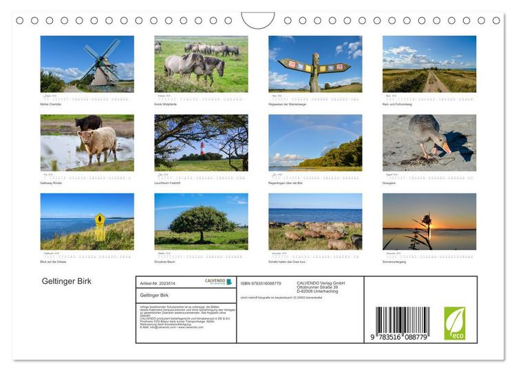 Produktbild: Geltinger Birk (Wandkalender 2026 DIN A4 quer), CALVENDO Monatskalender