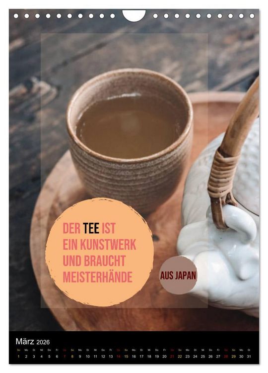 Produktbild: TEE Weisheiten und Zitate (Wandkalender 2026 DIN A4 hoch), CALVENDO Monatskalender