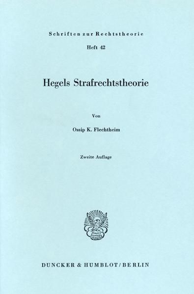 Produktbild: Hegels Strafrechtstheorie.