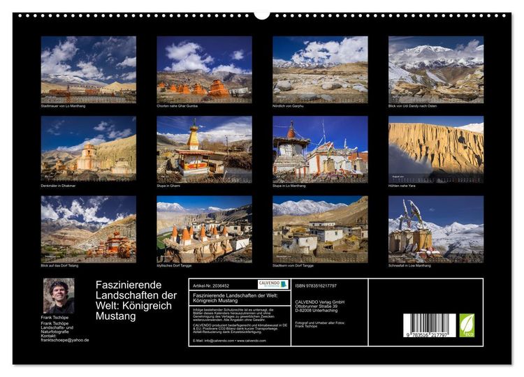 Produktbild: Faszinierende Landschaften der Welt: K&ouml;nigreich Mustang (hochwertiger Premium Wandkalender 2026 DIN A2 quer), Kunstdruck in Hochglanz