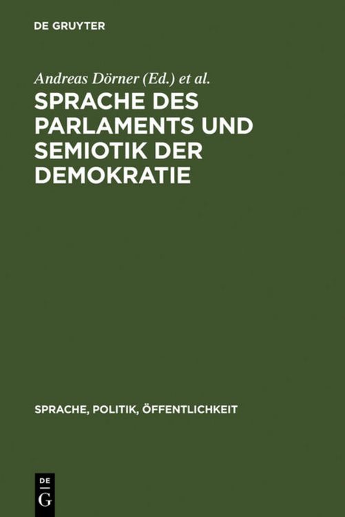 Produktbild: Sprache des Parlaments und Semiotik der Demokratie