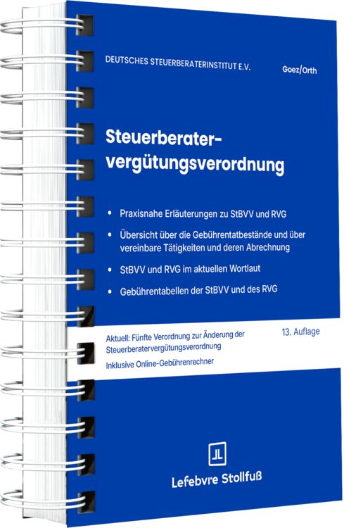 Produktbild: Steuerberaterverg&uuml;tungsverordnung