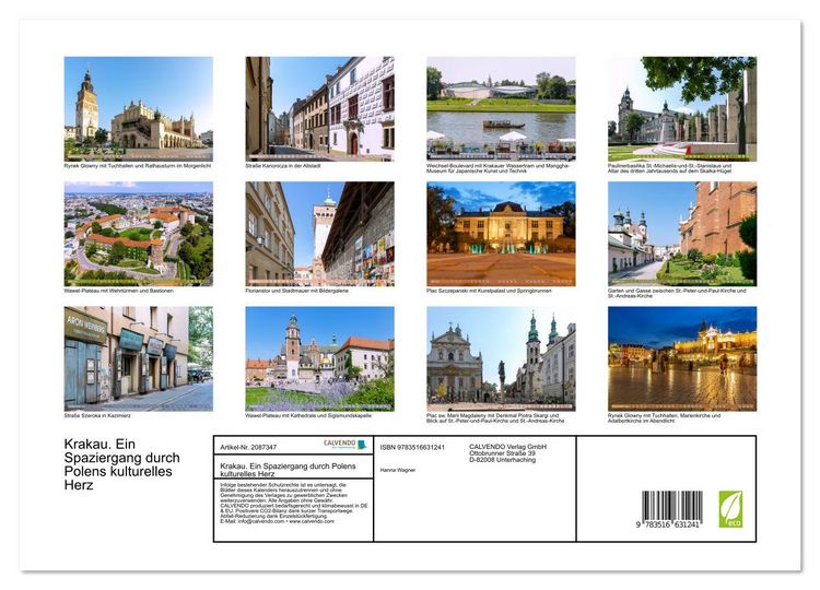 Produktbild: Krakau. Ein Spaziergang durch Polens kulturelles Herz (Wandkalender 2026 DIN A3 quer), CALVENDO Monatskalender