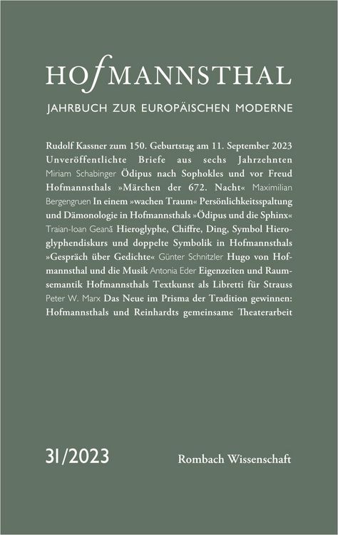 Produktbild: Hofmannsthal - Jahrbuch zur Europ&auml;ischen Moderne