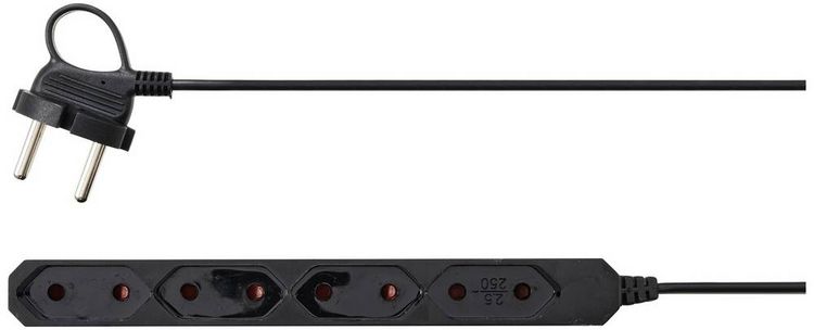 Produktbild: Sygonix SY-5806880 Steckdosenleiste 4fach Schwarz Eurostecker 1St.