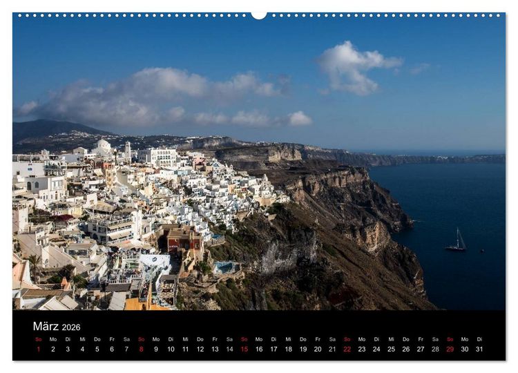 Produktbild: Santorin Trauminsel (Wandkalender 2026 DIN A2 quer), CALVENDO Monatskalender