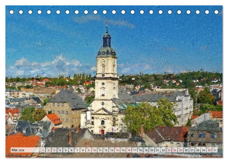 Produktbild: Gera gesehen mit Pinsel und &Ouml;l (Tischkalender 2026 DIN A5 quer), CALVENDO Monatskalender