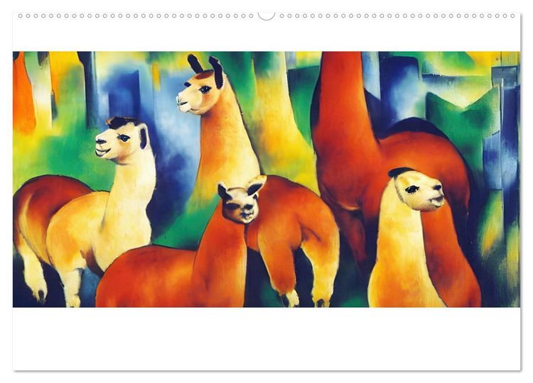 Produktbild: Bauernhoftiere, expressionistisch bunt (Wandkalender 2026 DIN A2 quer), CALVENDO Monatskalender