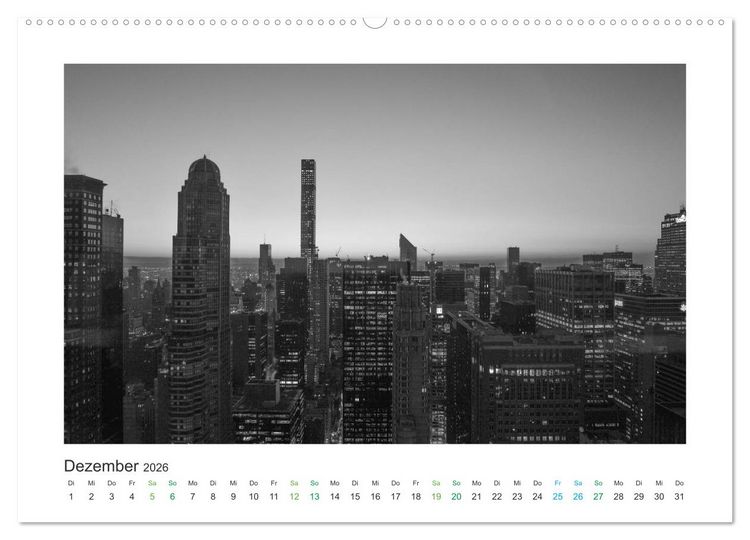 Produktbild: New York in schwarz weiss (Wandkalender 2026 DIN A2 quer), CALVENDO Monatskalender