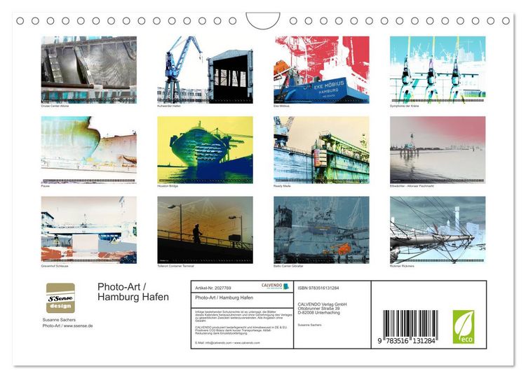 Produktbild: Photo-Art / Hamburg Hafen (Wandkalender 2026 DIN A4 quer), CALVENDO Monatskalender