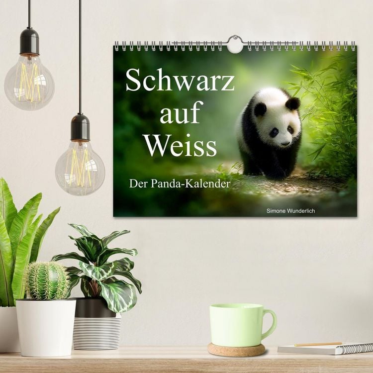 Produktbild: Schwarz auf Wei&szlig; - Der Panda-Kalender (Wandkalender 2026 DIN A4 quer), CALVENDO Monatskalender