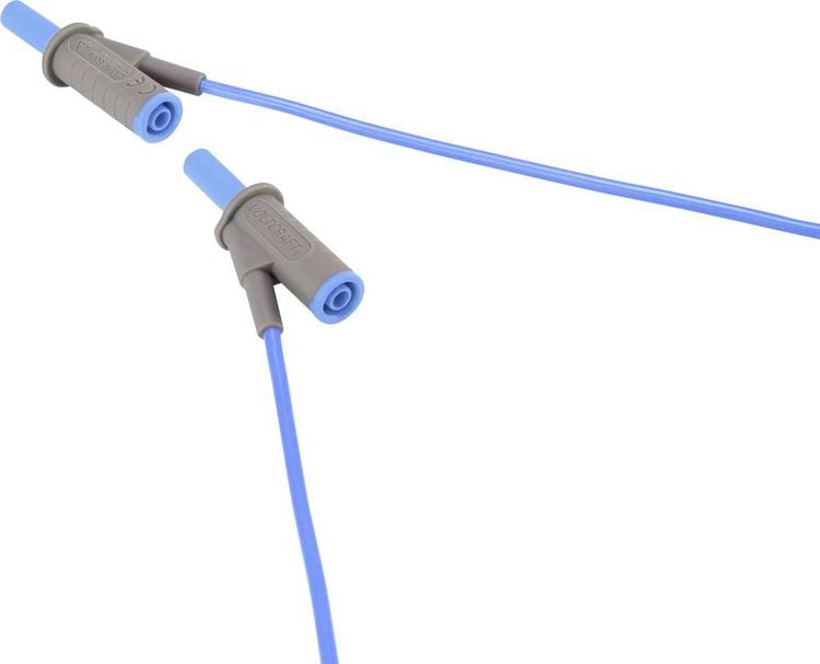 Produktbild: VOLTCRAFT MSB-501 Sicherheits-Messleitung Lamellenstecker 4 mm Lamellenstecker 4 mm 5.00 m Blau 1 St.