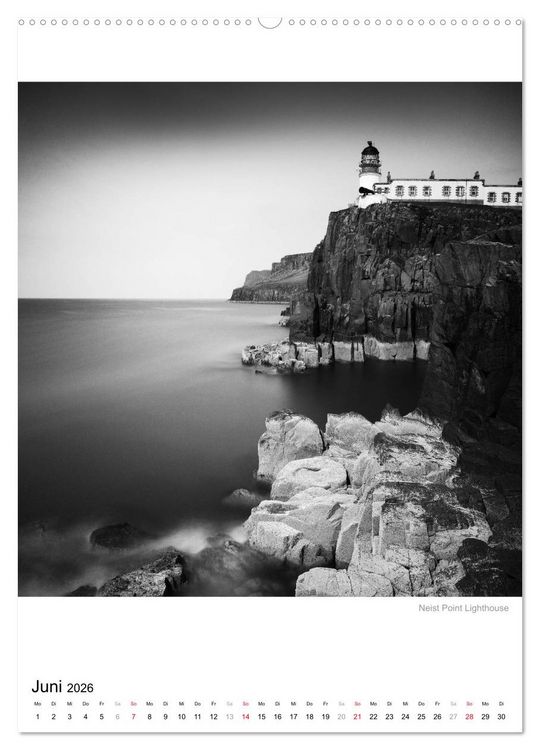 Produktbild: Isle of Skye - Langzeitbelichtungen in Schwarzwei&szlig; (hochwertiger Premium Wandkalender 2026 DIN A2 hoch), Kunstdruck in Hochglanz