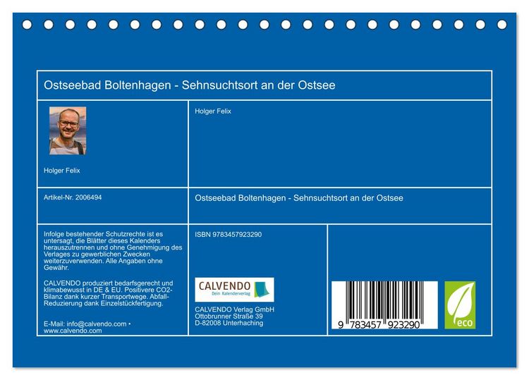Produktbild: Ostseebad Boltenhagen - Sehnsuchtsort an der Ostsee (Tischkalender 2026 DIN A5 quer), CALVENDO Monatskalender