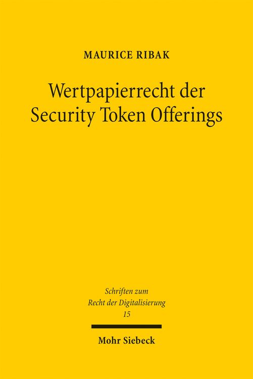 Produktbild: Ribak, M: Wertpapierrecht der Security Token Offerings