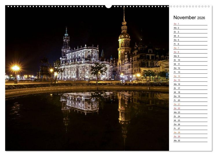Produktbild: Eine Nacht in Dresden (Wandkalender 2026 DIN A2 quer), CALVENDO Monatskalender