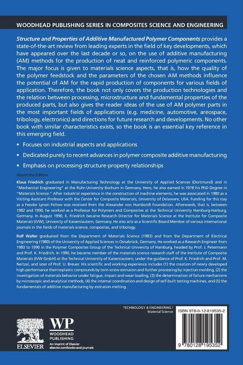 Produktbild: Structure and Properties of Additive Manufactured Polymer Components