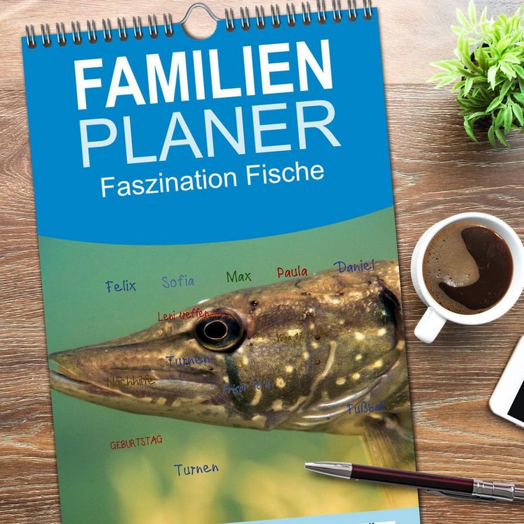 Produktbild: Familienplaner 2026 - Faszination Fische mit 5 Spalten (Wandkalender, 21 x 45 cm) CALVENDO