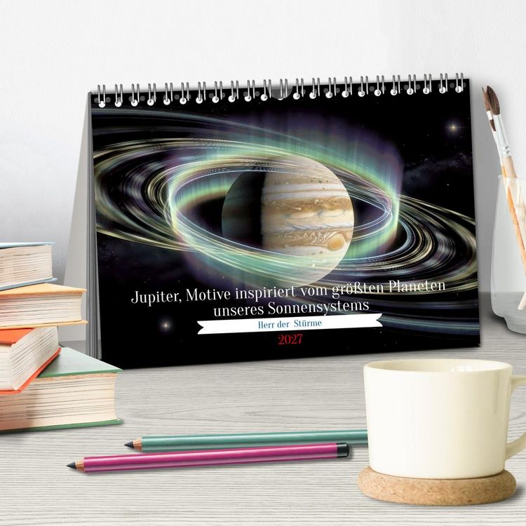 Produktbild: Jupiter, Motive inspiriert vom gr&ouml;&szlig;ten Planeten unseres Sonnensystems (Tischkalender 2027 DIN A5 quer), CALVENDO Monatskalender