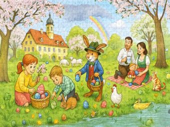 Produktbild: CALVENDO Puzzle Bayerisches Osterwunder im Wimmelbild | 1000 Teile Lege-Gr&ouml;&szlig;e 64x48cm Foto-Puzzle f&uuml;r gl&uuml;ckliche Stunden