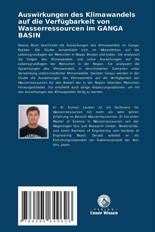 Produktbild: Auswirkungen des Klimawandels auf die Verf&uuml;gbarkeit von Wasserressourcen im GANGA BASIN