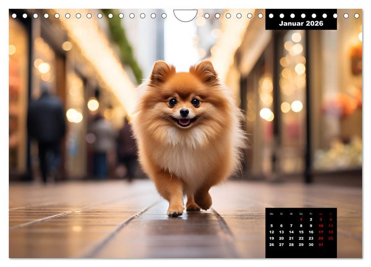 Produktbild: Zwergspitze - kleine Hunde, gro&szlig;e Pers&ouml;nlichkeiten (Wandkalender 2026 DIN A4 quer), CALVENDO Monatskalender