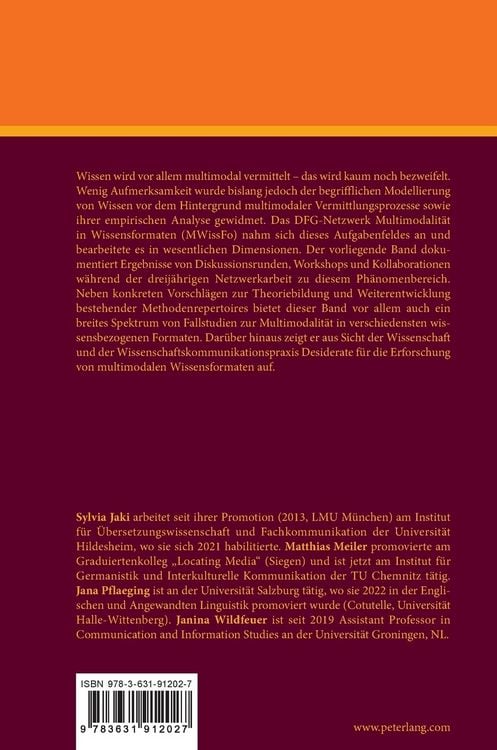 Produktbild: Multimodalit&auml;t in Wissensformaten