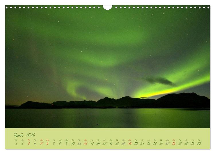 Produktbild: Nordlicht-Zauber auf den Lofoten. Aurora borealis (Wandkalender 2026 DIN A3 quer), CALVENDO Monatskalender