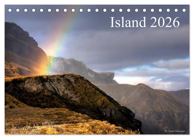 Produktbild: Island 2026 (Tischkalender 2026 DIN A5 quer), CALVENDO Monatskalender