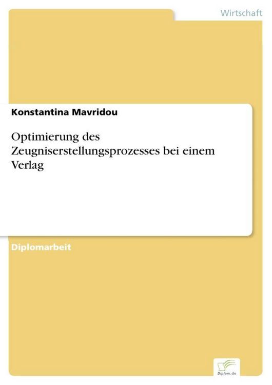 Produktbild: Optimierung des Zeugniserstellungsprozesses bei einem Verlag