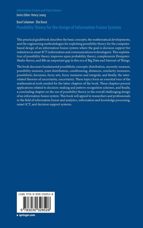 Produktbild: Possibility Theory for the Design of Information Fusion Systems