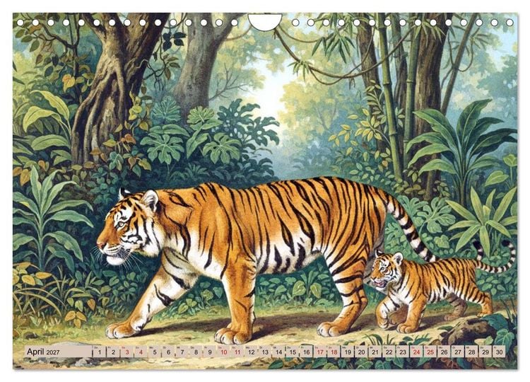 Produktbild: Asiens Tiere im Stil alter Naturstudien (Wandkalender 2027 DIN A4 quer), CALVENDO Monatskalender