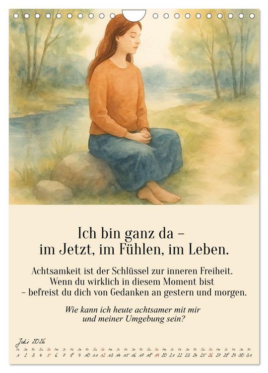 Produktbild: 12 Schl&uuml;ssel zur inneren Freiheit - Ein Jahr f&uuml;r dein inneres Zuhause &ndash; liebevoll, mutig, echt. (Wandkalender 2026 DIN A4 hoch), CALVENDO Monatskalender
