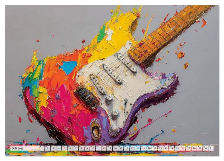 Produktbild: Saitenzauber &ndash; Gitarren im Bilderklang (Wandkalender 2026 DIN A2 quer), CALVENDO Monatskalender
