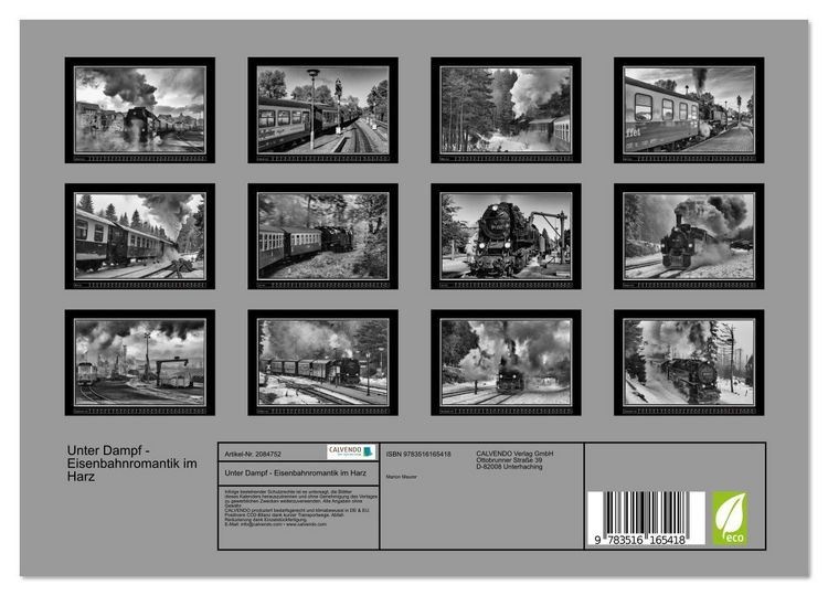 Produktbild: Unter Dampf - Eisenbahnromantik im Harz (Wandkalender 2026 DIN A4 quer), CALVENDO Monatskalender