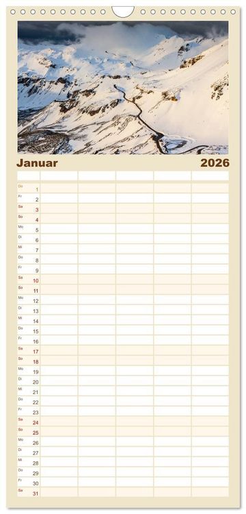 Produktbild: Familienplaner 2026 - Berge. Wege in die Natur mit 5 Spalten (Wandkalender, 21 x 45 cm) CALVENDO