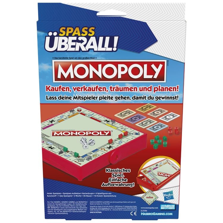 Produktbild: Hasbro F8256GC0 - Monopoly Kompakt, Reisespiel