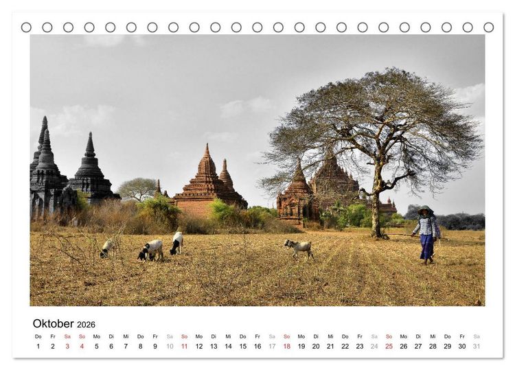 Produktbild: Myanmar &ndash; Mit anderen Augen (Tischkalender 2026 DIN A5 quer), CALVENDO Monatskalender