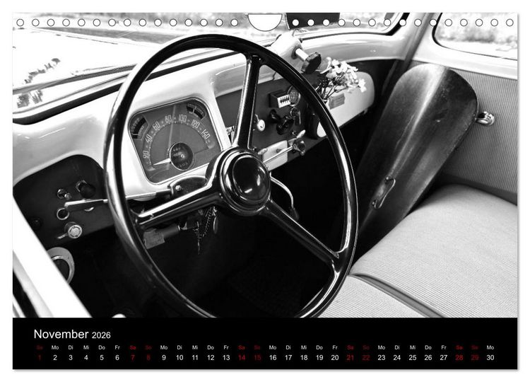 Produktbild: Citro&euml;n 11 CV Traction Avant in schwarzweiss (Wandkalender 2026 DIN A4 quer), CALVENDO Monatskalender