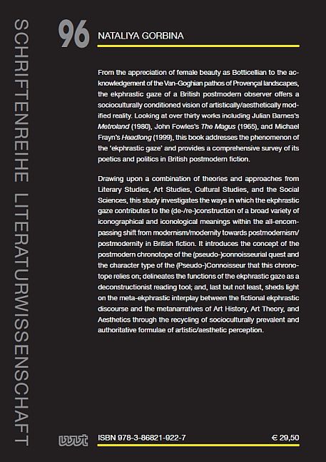 Produktbild: The Ekphrastic Gaze in British Postmodern Fiction